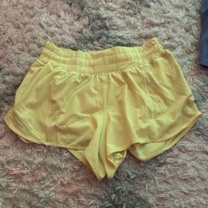 Lululemon yellow hotty hot shorts